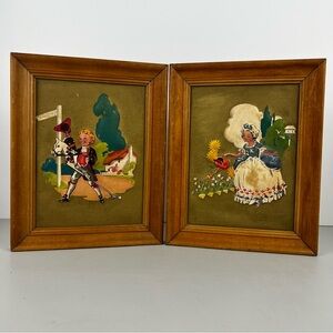 *Rare* Vintage Genuine Plastic Filled Three Dimensional Picture (set of 2)